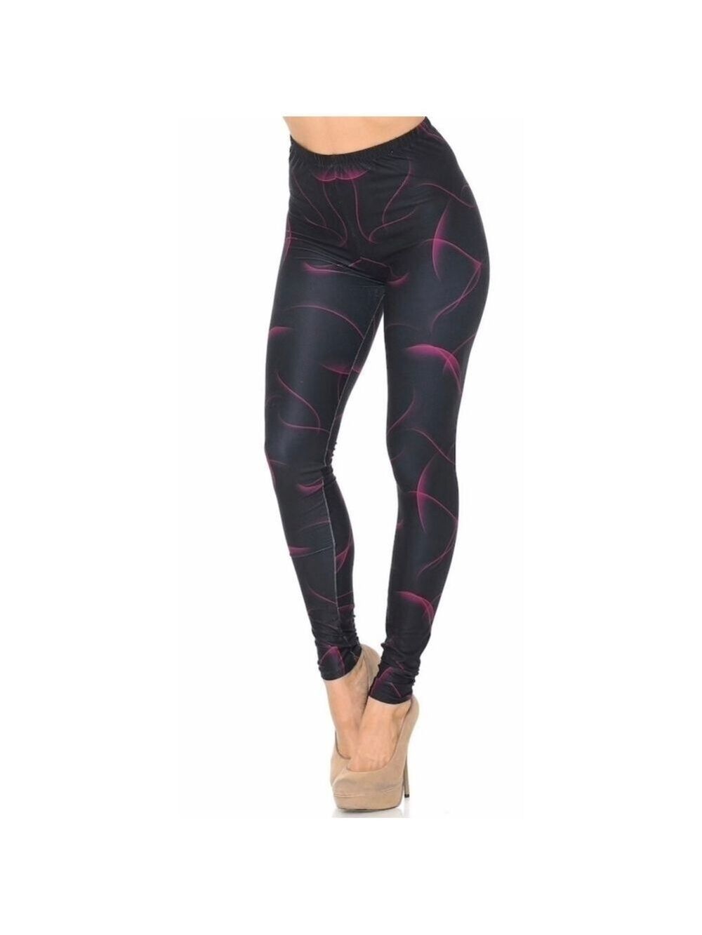 LEGGINGS DEPOT BLUE & Purple Abstract Full Length Leggings Size 18 NWT